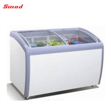 Chest type Supermarket curved Glass Door Display Showcase Freezer